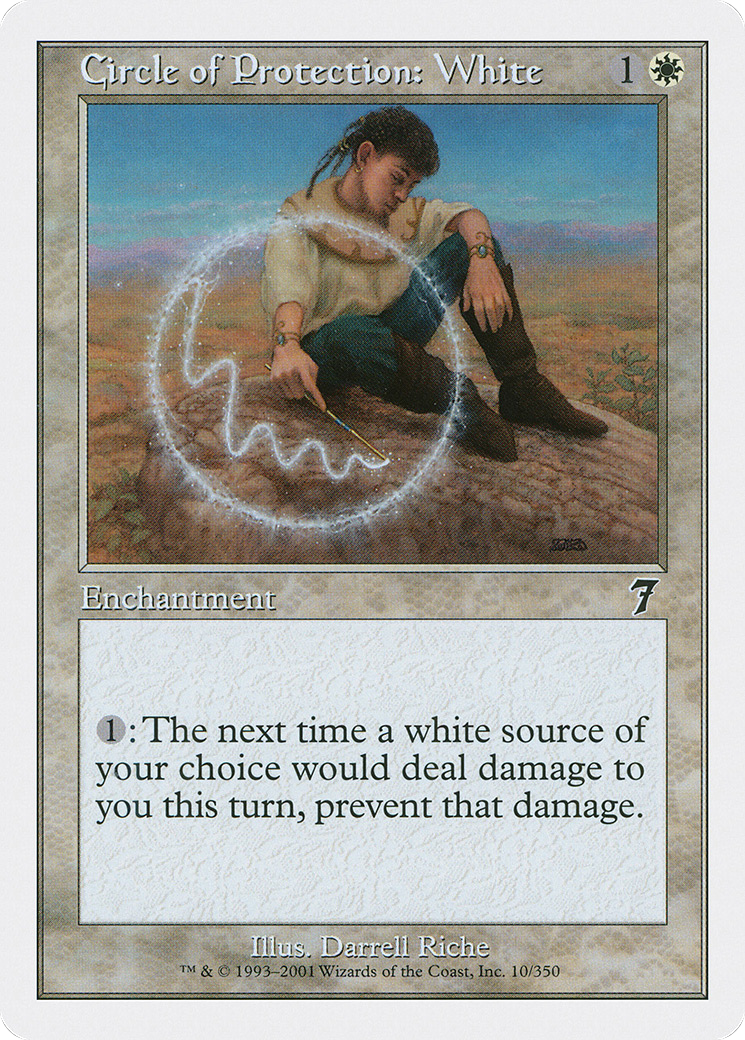 Circle of Protection: White (7ED-010) [7th Edition] Foil
