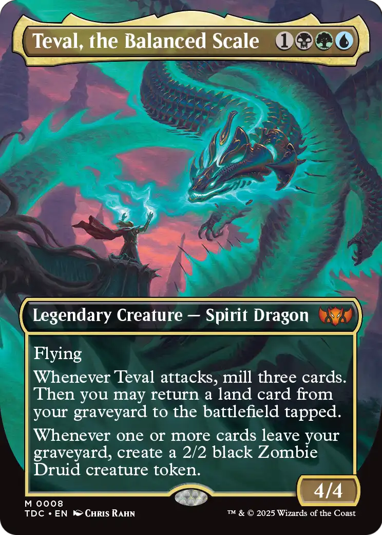 Teval, the Balanced Scale (Borderless) (TDC-008) [Commander: Tarkir: Dragonstorm]