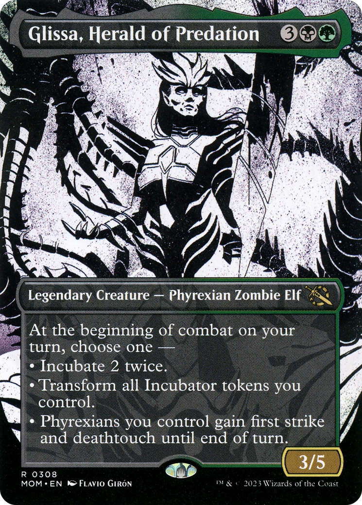 Glissa, Herald of Predation (Showcase) (MOM-308) (Borderless) [March of the Machine]