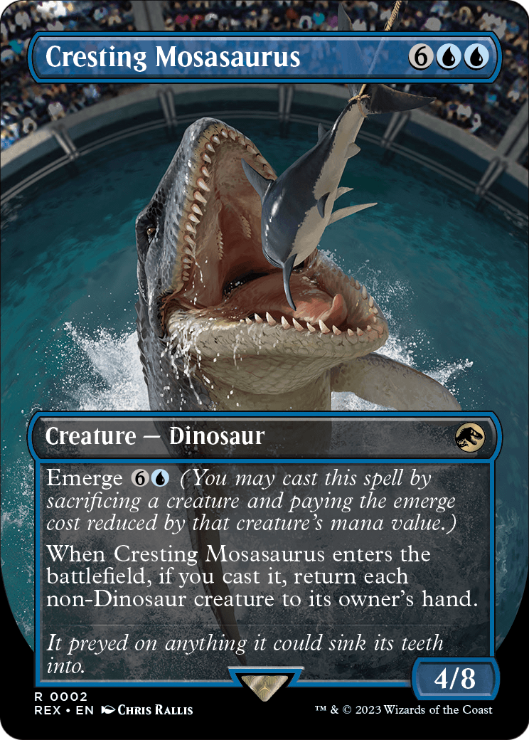 Cresting Mosasaurus (Borderless) (REX-002) [Jurassic World Collection] Foil