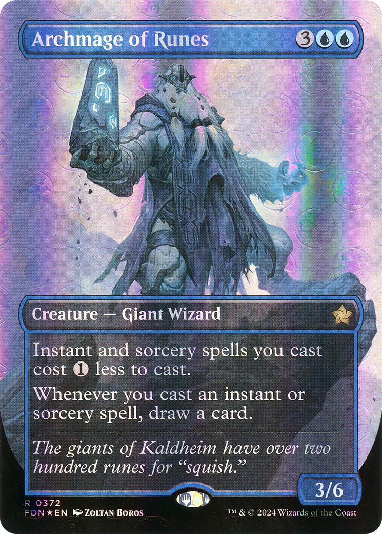 Archmage of Runes (Borderless) (Mana Foil) (FDN-372) [Foundations] Foil