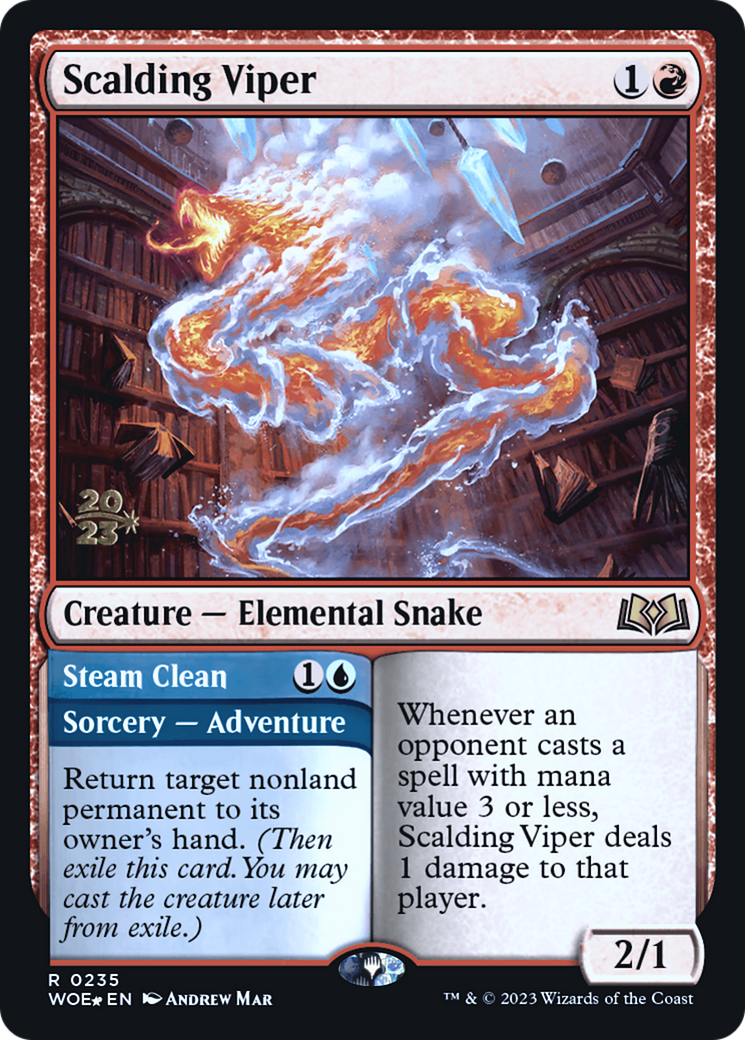 Scalding Viper (PRE-235) [Wilds of Eldraine Promos] Foil