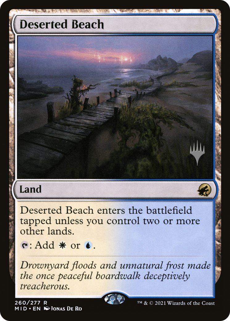 Deserted Beach (PPMID-260P) [Promo Pack: Innistrad: Midnight Hunt Promos] Foil