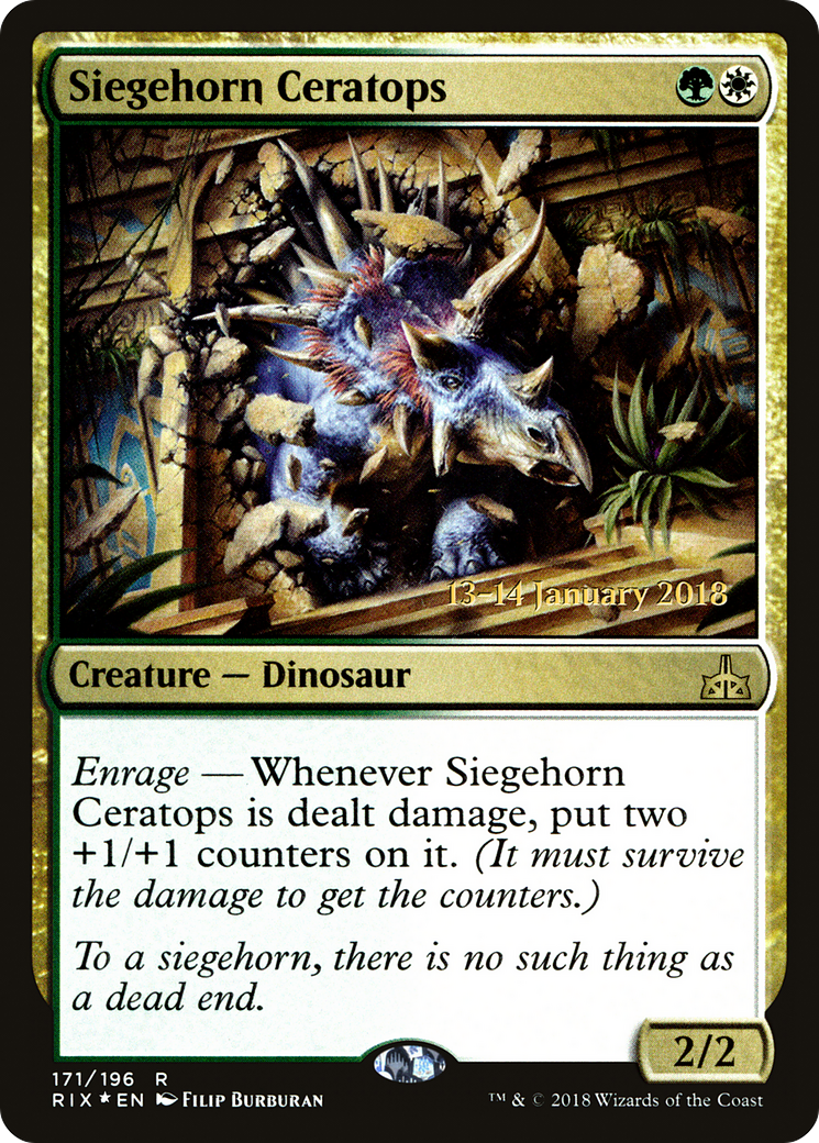 Siegehorn Ceratops (PRE-171S) [Rivals of Ixalan Promos] Foil