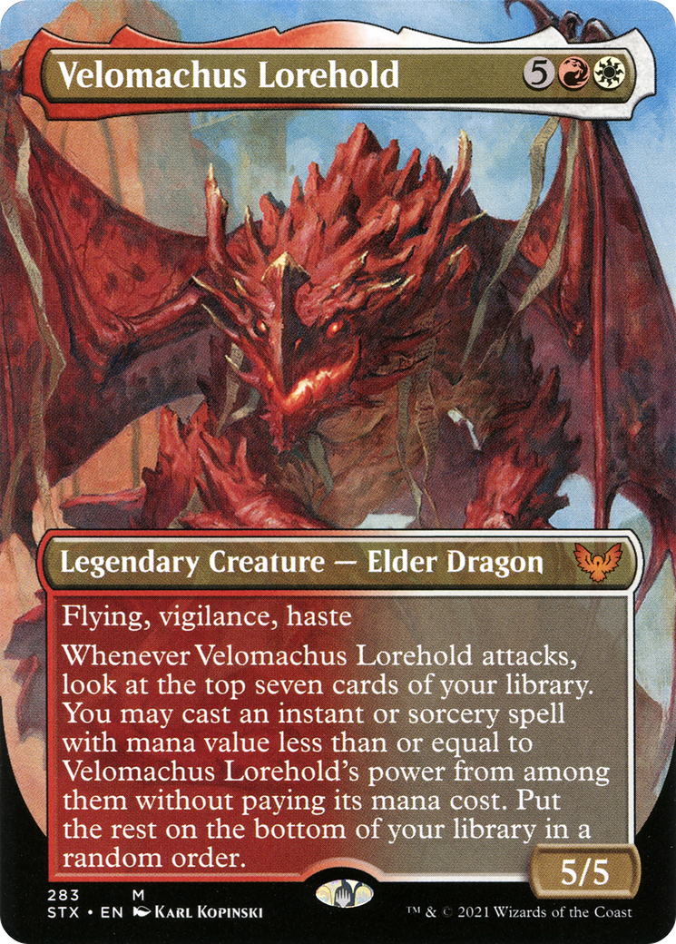 Velomachus Lorehold (Borderless) (STX-283) [Strixhaven: School of Mages] Foil