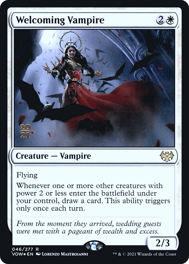 Welcoming Vampire (PRE-046) [Innistrad: Crimson Vow Promos] Foil