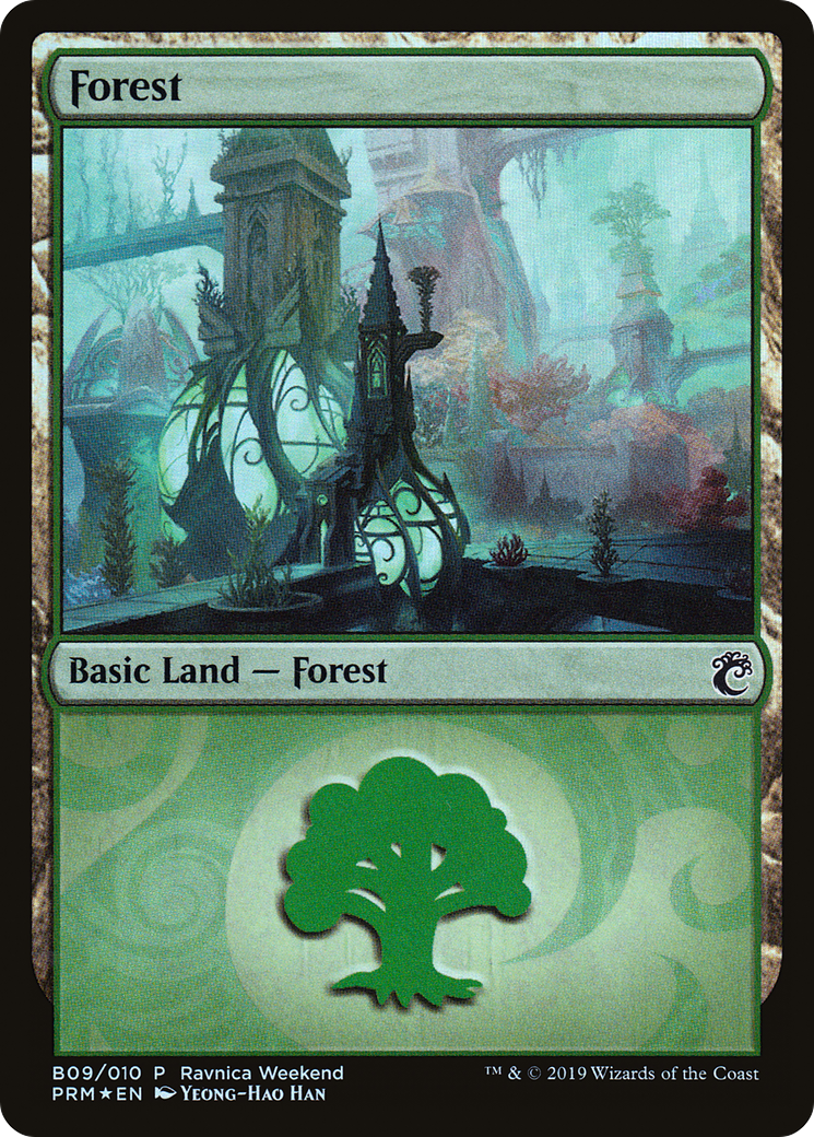 Forest - Simic (B09) (LARP-009) [RNA Ravnica Weekend] Foil