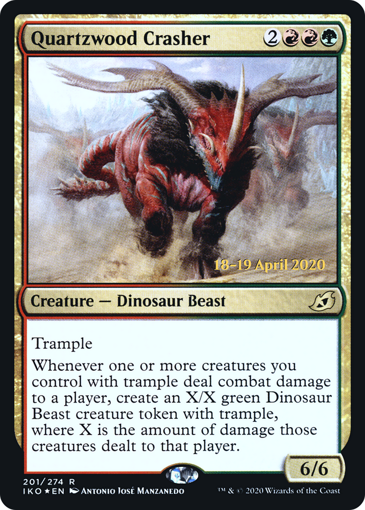 Quartzwood Crasher (PRE-201S) [Ikoria: Lair of Behemoths Promos] Foil