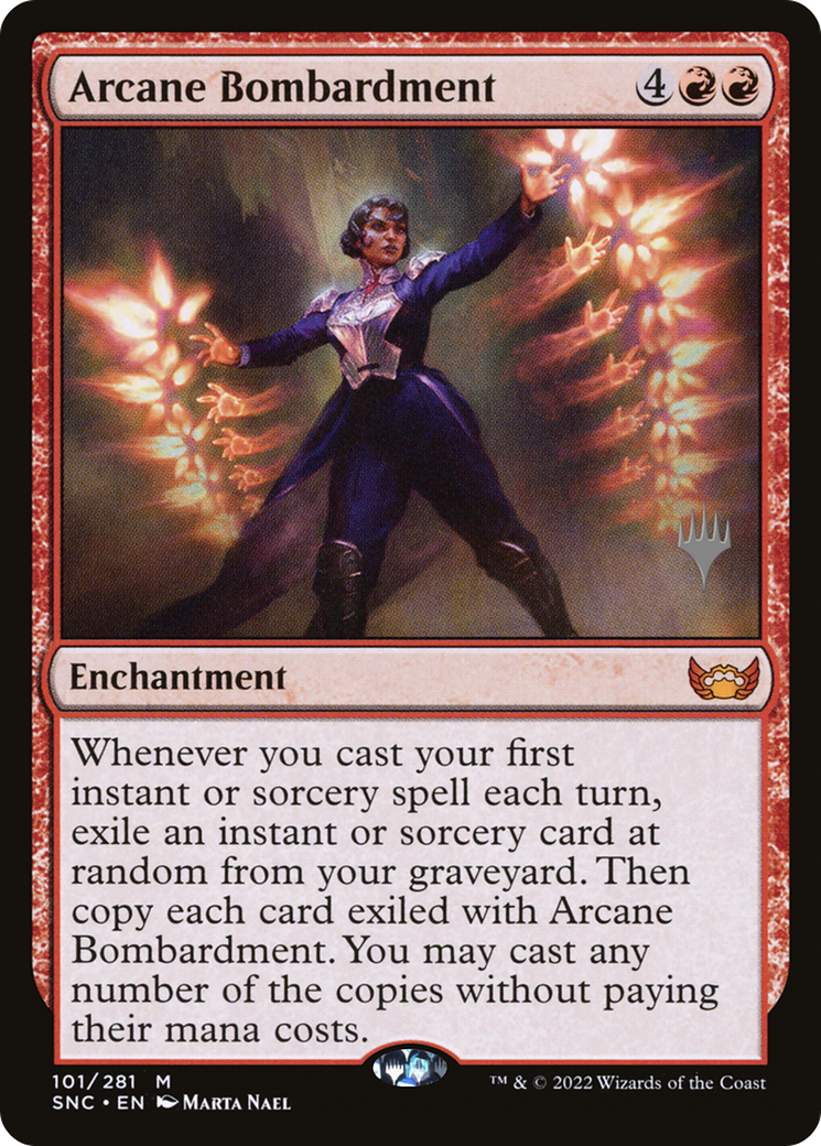 Arcane Bombardment (PPSNC-101) [Promo Pack: Streets of New Capenna Promos]