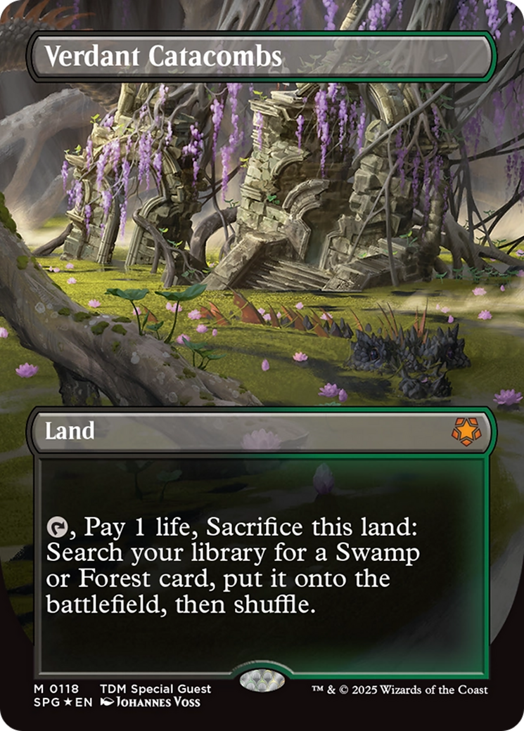 Verdant Catacombs (Borderless) (Dragonscale Foil) (SPG-118) [Special Guests] Foil