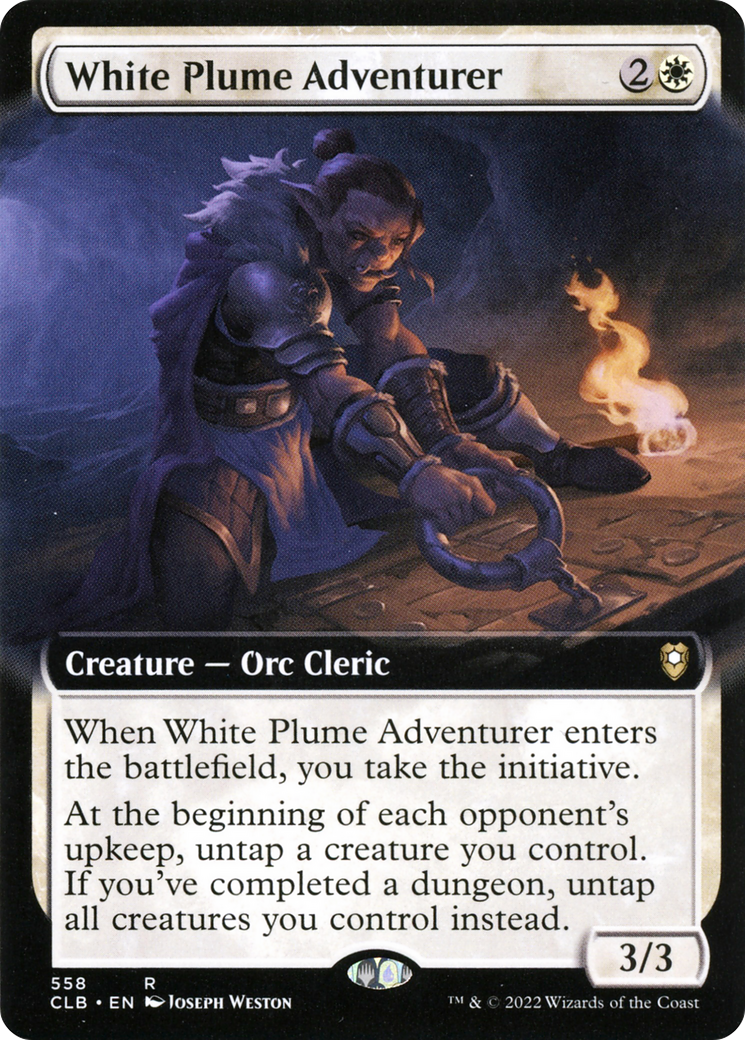 White Plume Adventurer (Extended Art) (CLB-558) [Commander Legends: Battle for Baldur's Gate] Foil