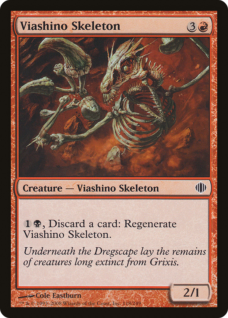 Viashino Skeleton (ALA-118) [Shards of Alara] Foil