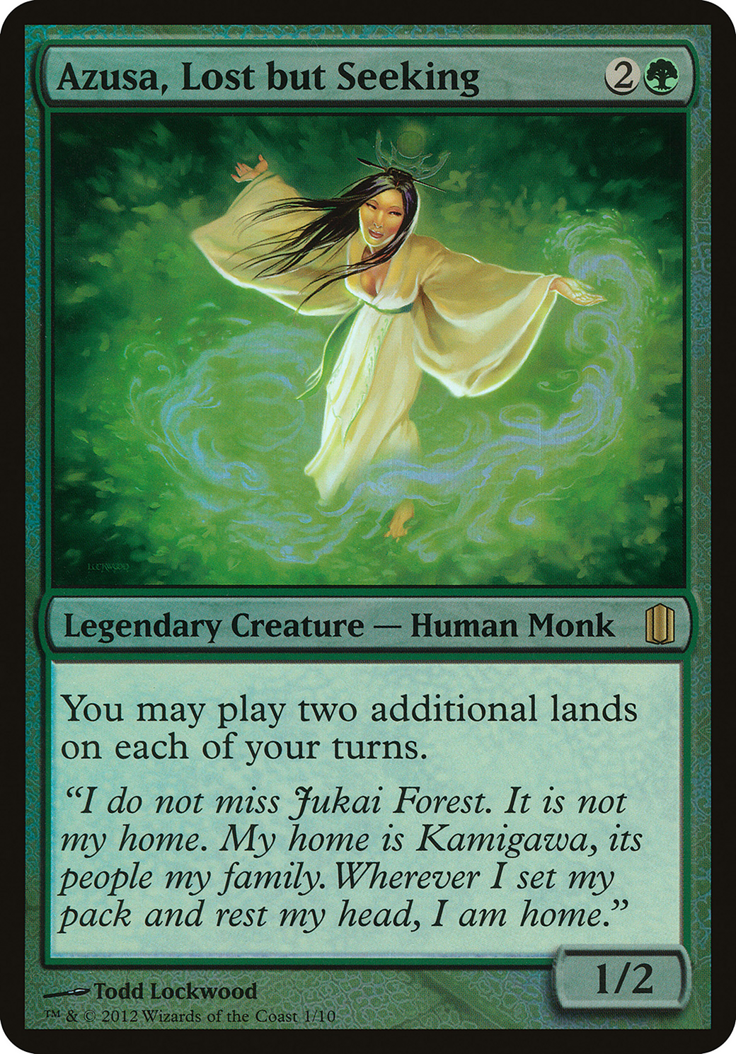 Azusa, Lost but Seeking (Commander's Arsenal) (OVER-001) [Commander's Arsenal Oversized] Foil