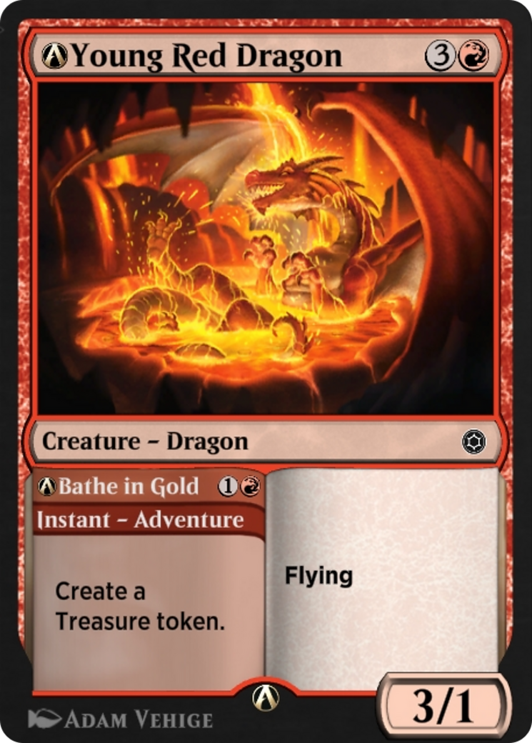 A-Young Red Dragon // A-Bathe in Gold (HBG-A-197) [Alchemy Horizons: Baldur's Gate]