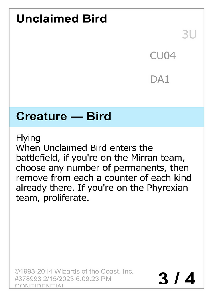 Unclaimed Bird [Unknown Event]