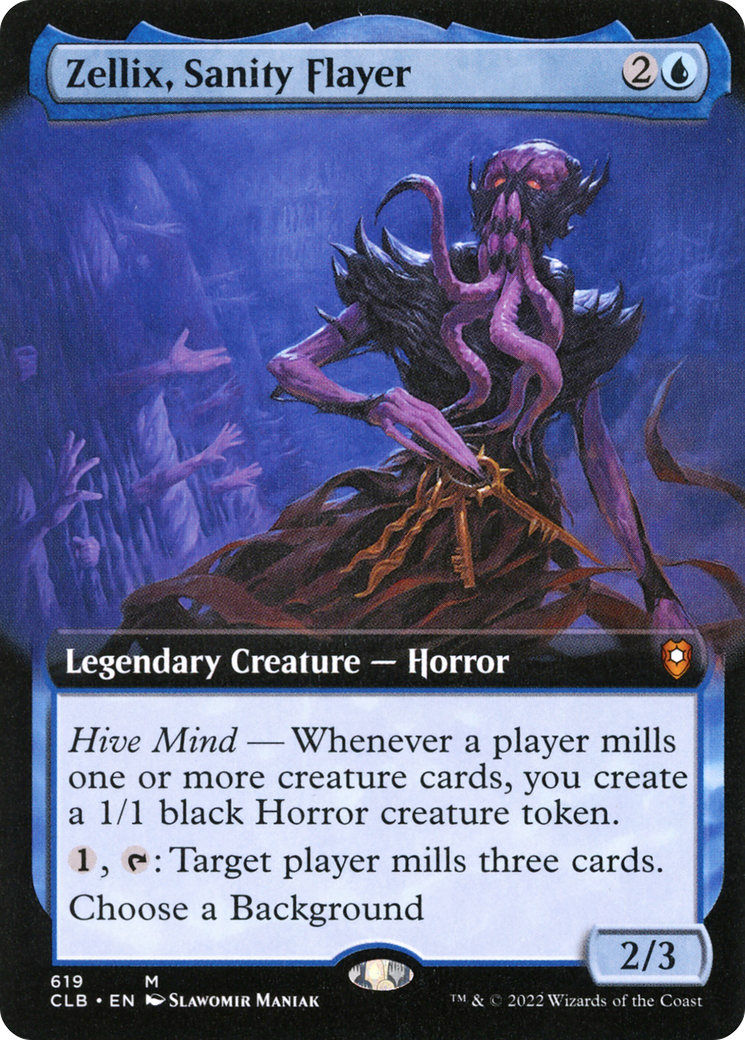 Zellix, Sanity Flayer (Extended Art) (CLB-619) [Commander Legends: Battle for Baldur's Gate] Foil