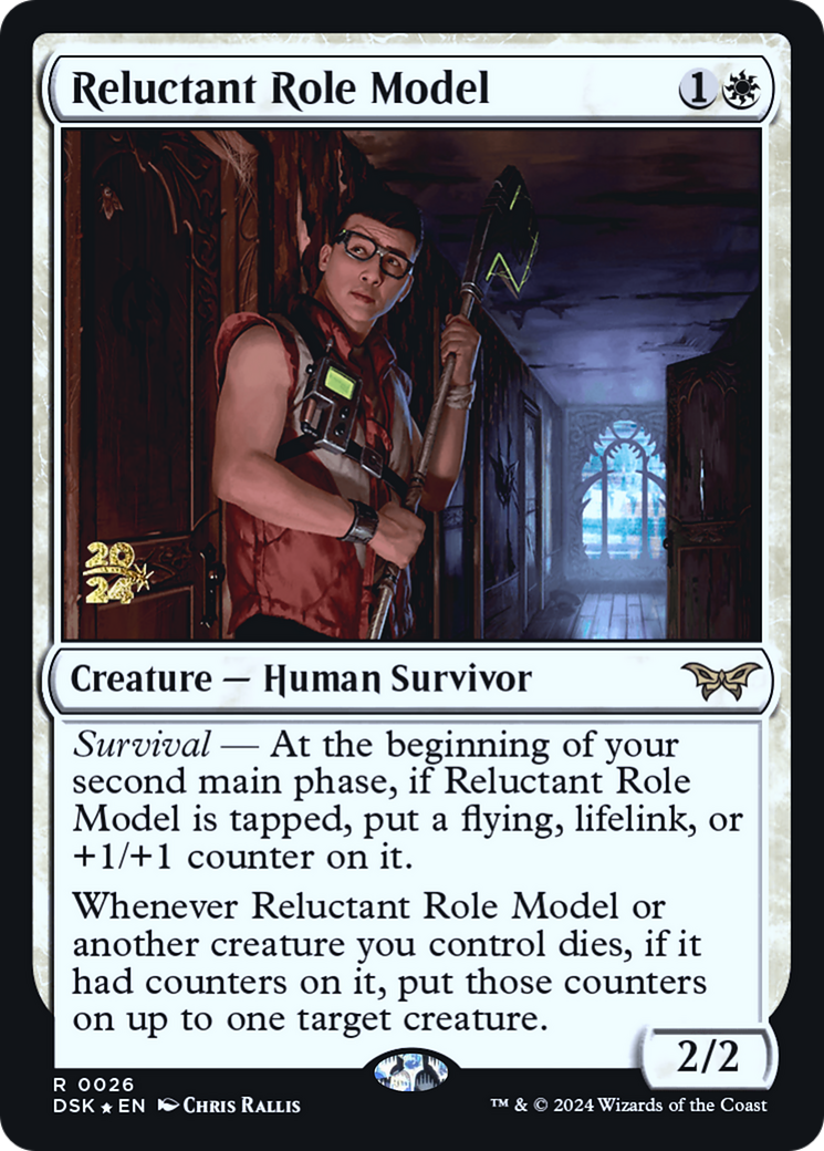 Reluctant Role Model (PRE-026) [Duskmourn: House of Horror Promos] Foil