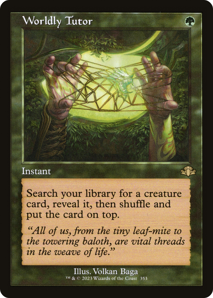 Worldly Tutor (Retro Frame) (DMR-353) [Dominaria Remastered]
