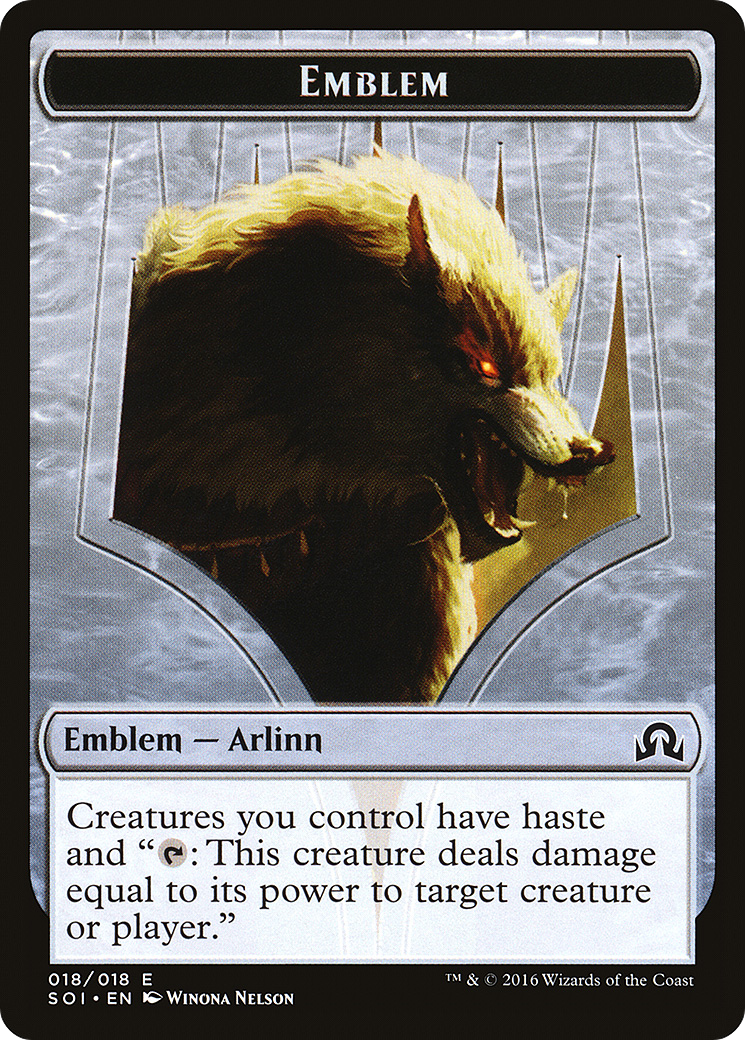 Emblem - Arlinn Kord (SOI-018) [Shadows over Innistrad Tokens]