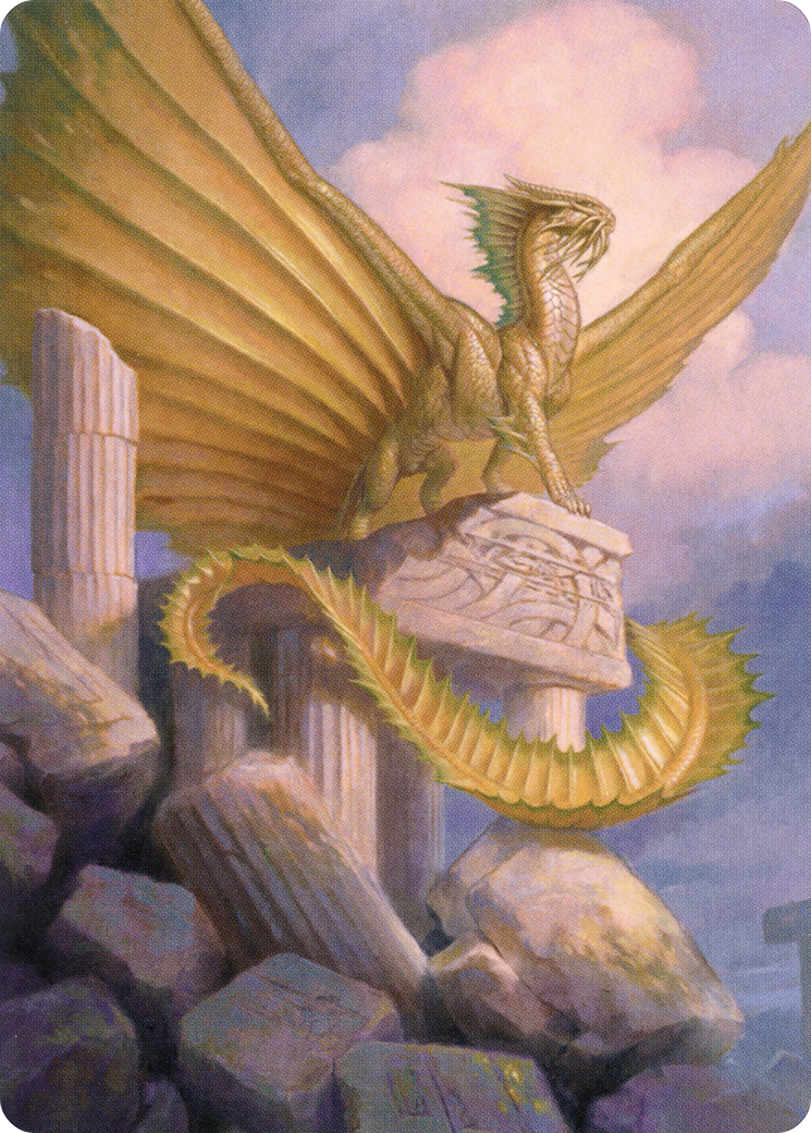 Ancient Gold Dragon // Ancient Gold Dragon (ACLB-005) (Borderless) [Battle for Baldur's Gate Art Series]