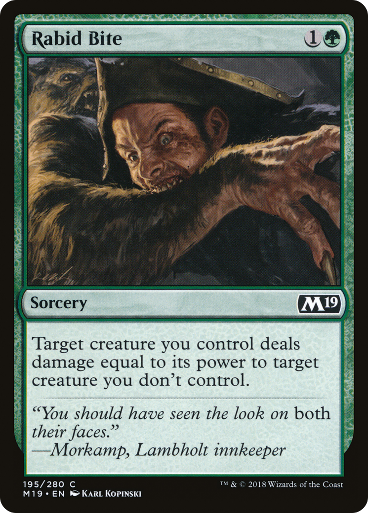 Rabid Bite (M19-195) [Core Set 2019] Foil