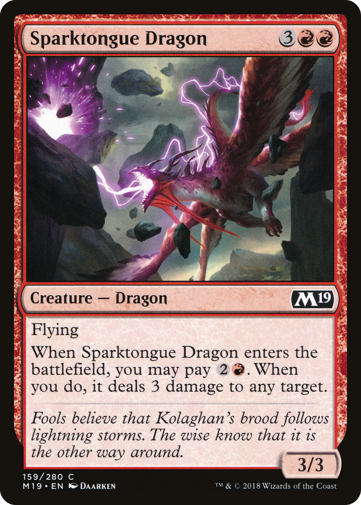 Sparktongue Dragon (M19-159) [Core Set 2019] Foil