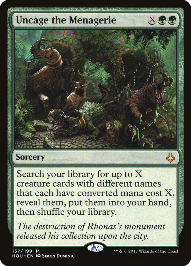 Uncage the Menagerie (HOU-137) [Hour of Devastation] Foil