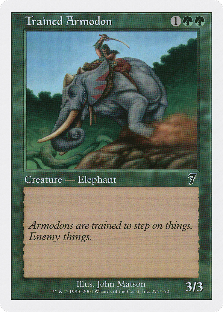 Trained Armodon (7ED-275) [7th Edition] Foil