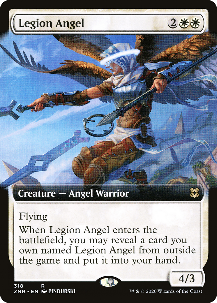 Legion Angel (Extended Art) (ZNR-318) [Zendikar Rising] Foil