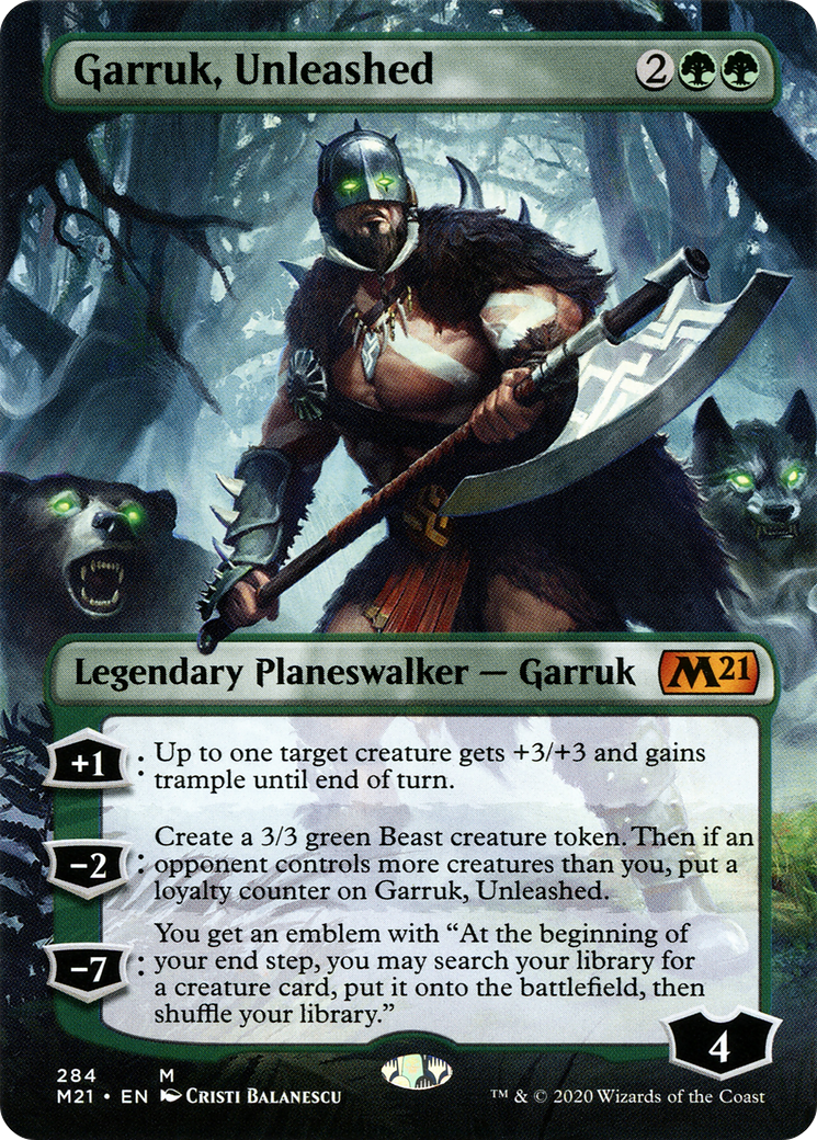 Garruk, Unleashed (Borderless) (M21-284) (Borderless) [Core Set 2021] Foil