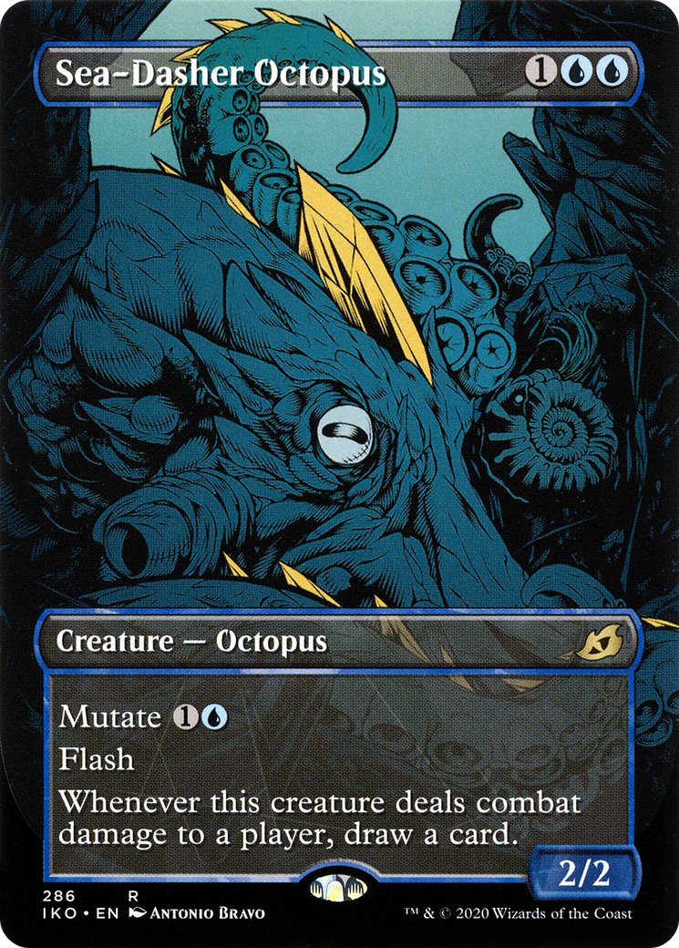 Sea-Dasher Octopus (Showcase) (IKO-286) (Borderless) [Ikoria: Lair of Behemoths] Foil