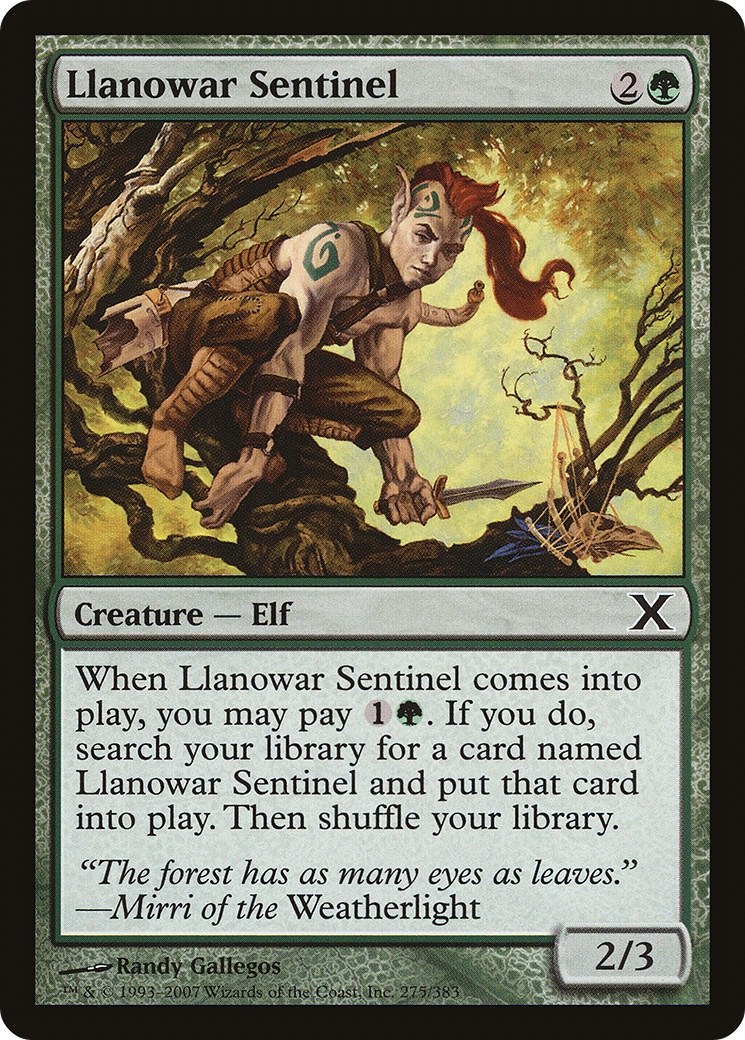 Llanowar Sentinel (10E-275) [Tenth Edition] Foil