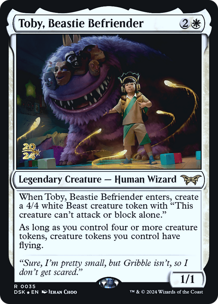 Toby, Beastie Befriender (PRE-035) [Duskmourn: House of Horror Promos] Foil