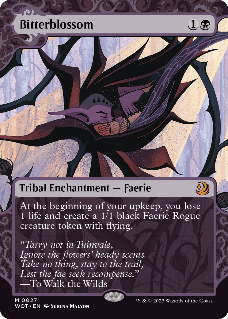 Bitterblossom (WOT-027) (Showcase) (Borderless) [Wilds of Eldraine: Enchanting Tales] Foil