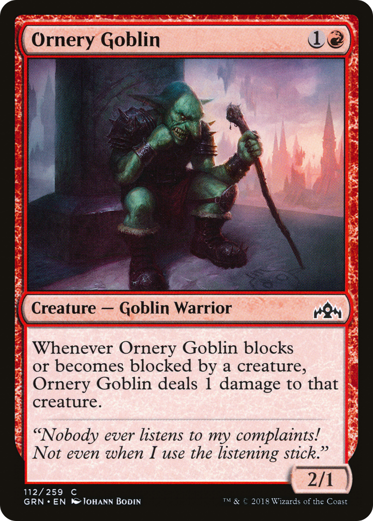 Ornery Goblin (GRN-112) [Guilds of Ravnica] Foil