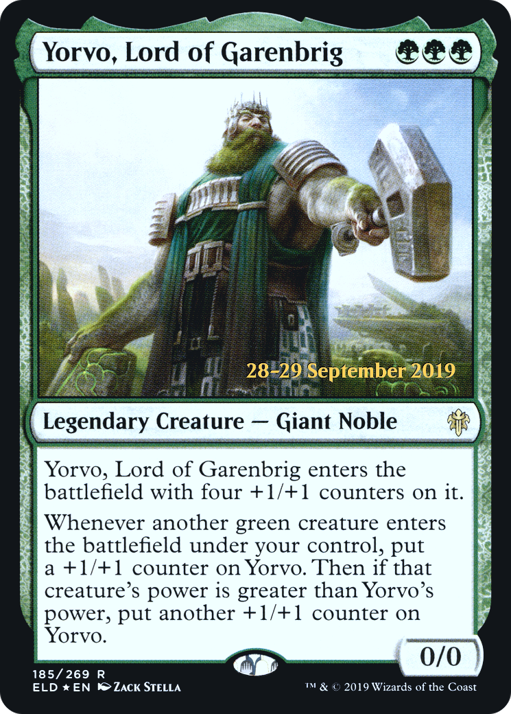 Yorvo, Lord of Garenbrig (PRE-185S) [Throne of Eldraine Promos] Foil