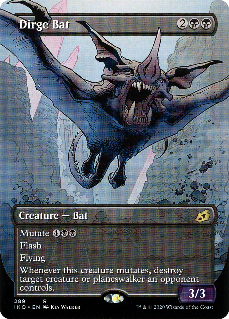 Dirge Bat (Showcase) (IKO-289) (Borderless) [Ikoria: Lair of Behemoths] Foil