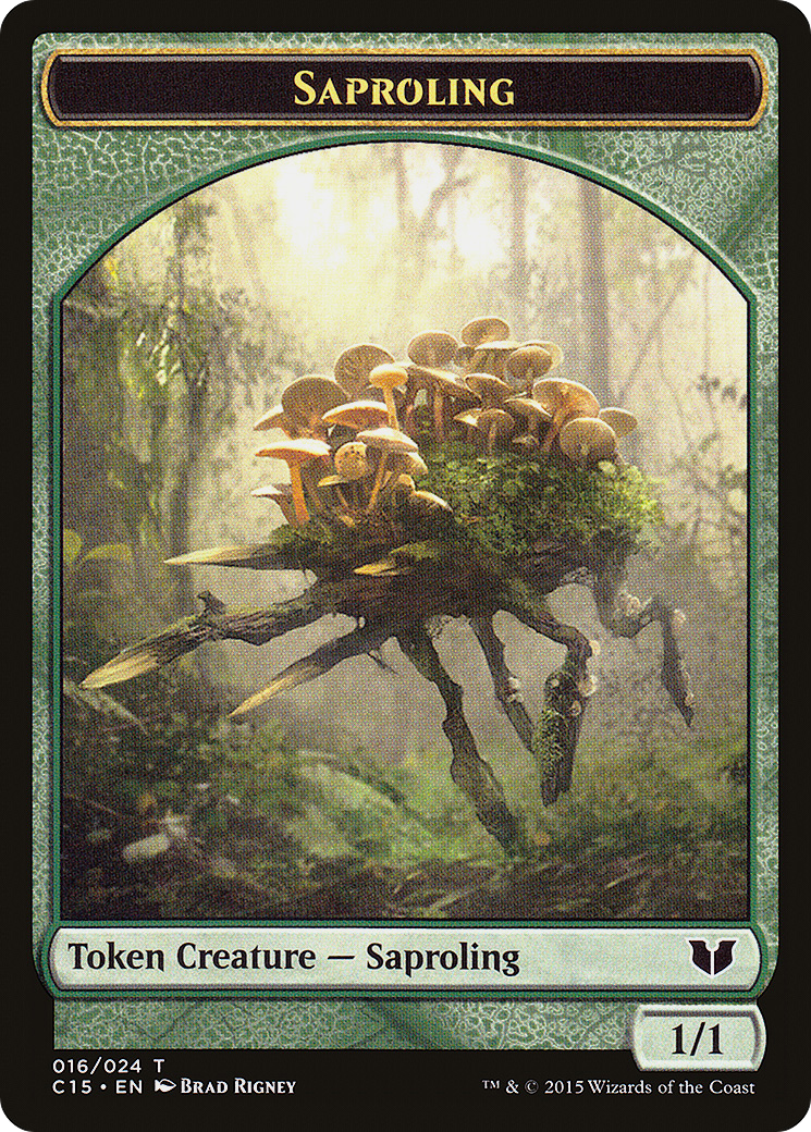 Saproling // Spider Double-Sided Token (C15-16 // 18) [Commander 2015 Tokens]