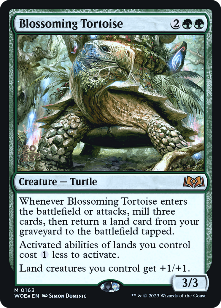 Blossoming Tortoise (PRE-163) [Wilds of Eldraine Promos] Foil