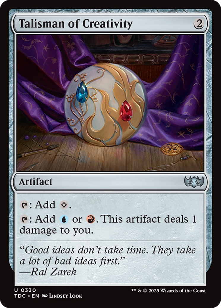Talisman of Creativity (TDC-330) [Commander: Tarkir: Dragonstorm]