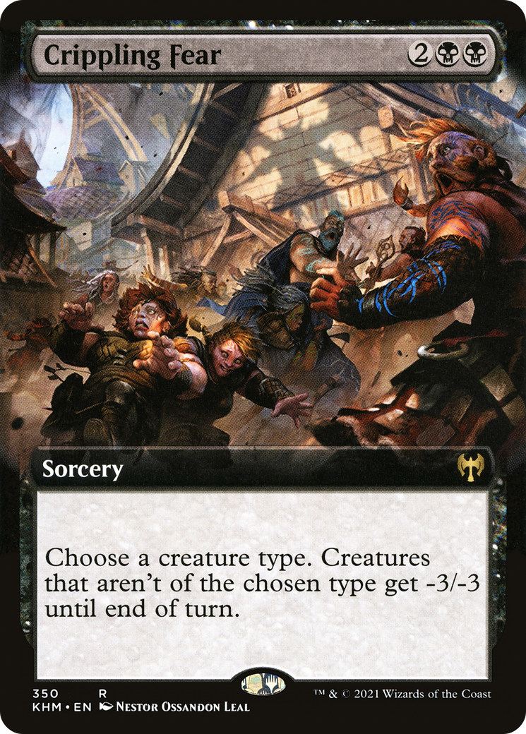 Crippling Fear (Extended Art) (KHM-350) [Kaldheim] Foil