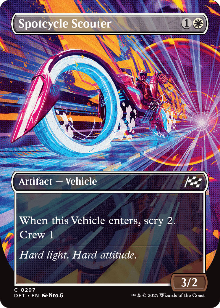 Spotcycle Scouter (Borderless) (DFT-297) [Aetherdrift] Foil