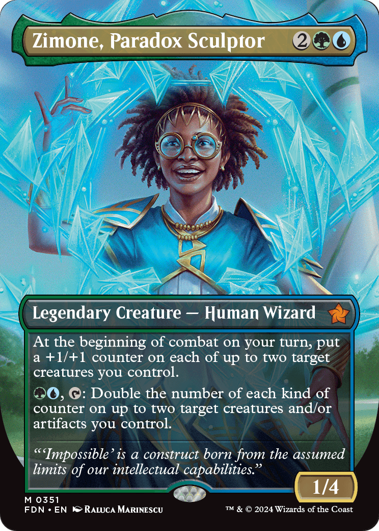 Zimone, Paradox Sculptor (Borderless) (FDN-351) [Foundations] Foil