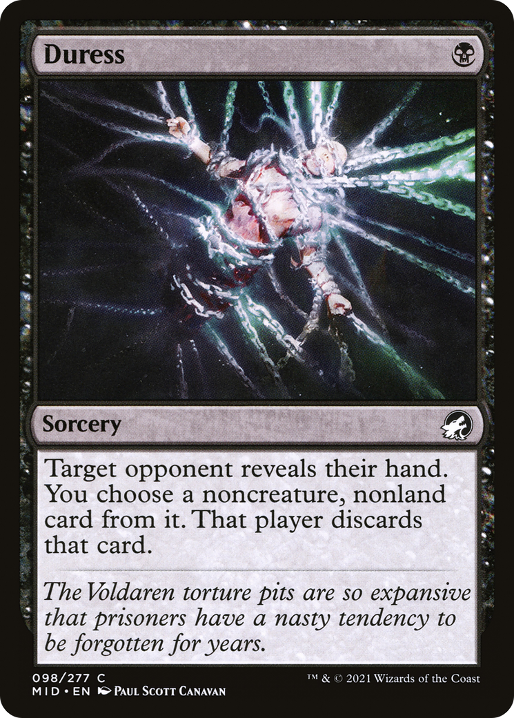 Duress (MID-098) [Innistrad: Midnight Hunt] Foil