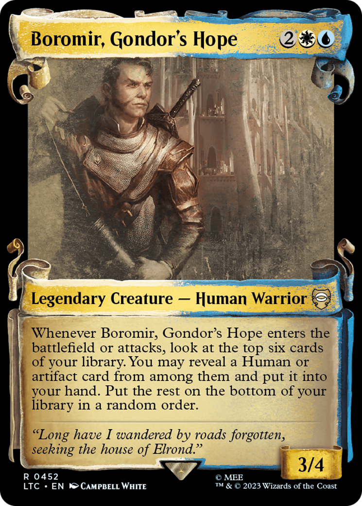 Boromir, Gondor's Hope (Showcase Scrolls) (LTC-452) [Tales of Middle-earth Commander] Foil