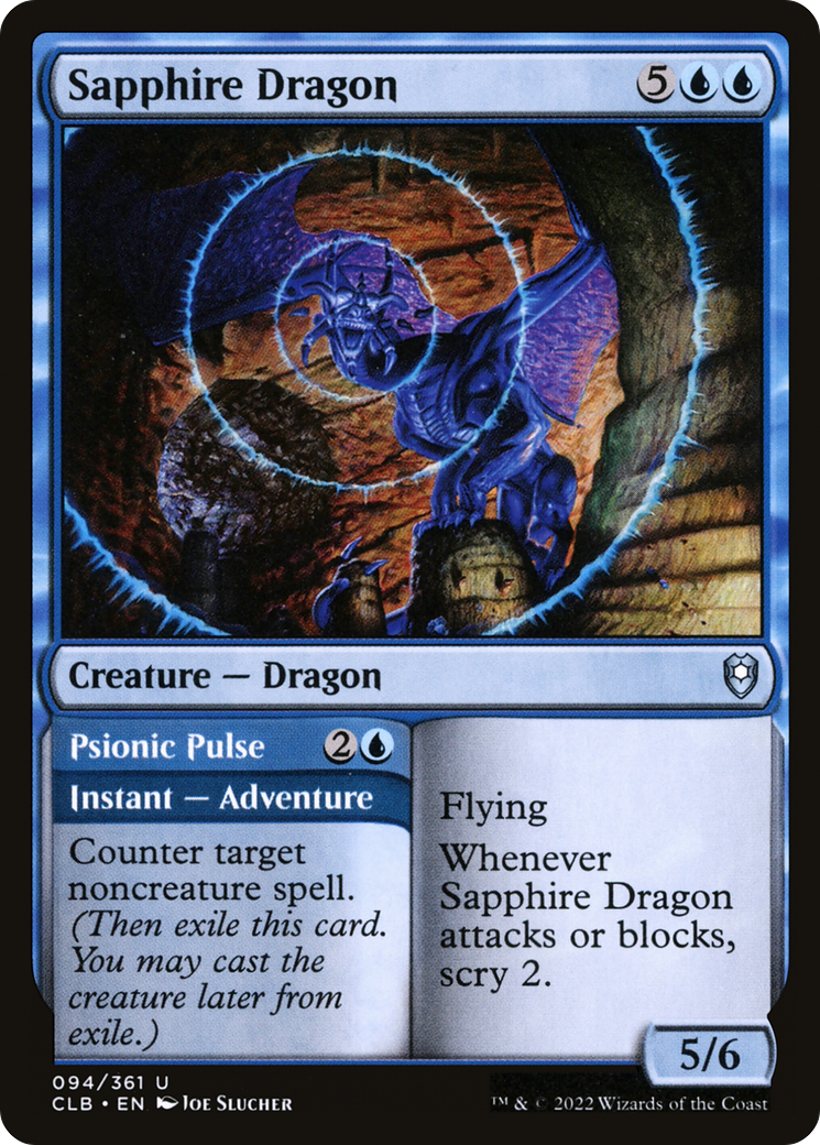 Sapphire Dragon (CLB-094) [Commander Legends: Battle for Baldur's Gate] Foil