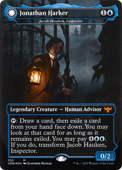 Jonathan Harker - Jacob Hauken, Inspector (VOW-332) (Borderless) [Innistrad: Crimson Vow] Foil