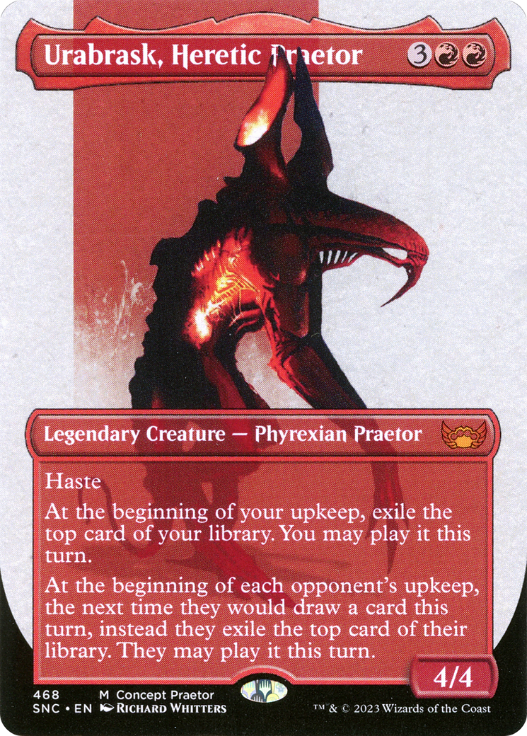 Urabrask, Heretic Praetor (Concept Praetor) (ONE-468) (Borderless) [Streets of New Capenna] Foil