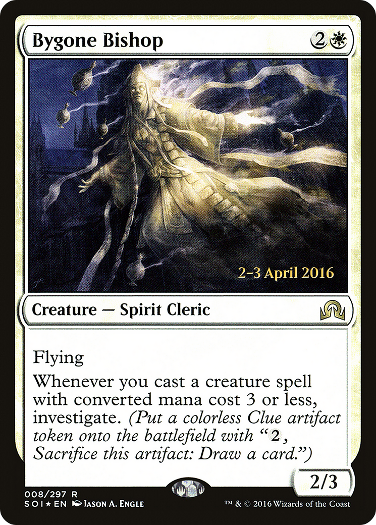 Bygone Bishop (PRE-08S) [Shadows over Innistrad Promos] Foil