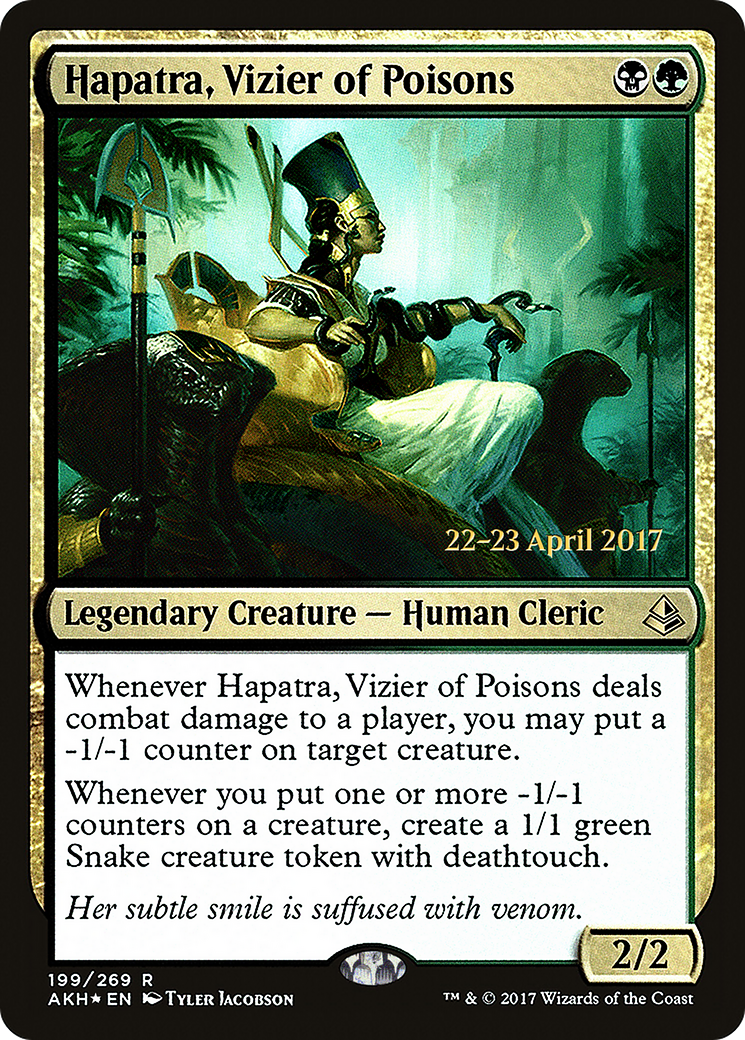 Hapatra, Vizier of Poisons (PRE-199S) [Amonkhet Promos] Foil